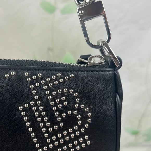 By Far Rachel Black Stud Leather Shoulder Bag - Picture 6 of 16